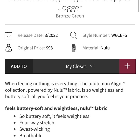 lululemon athletica align Joggers 23” - Picture 4 of 10